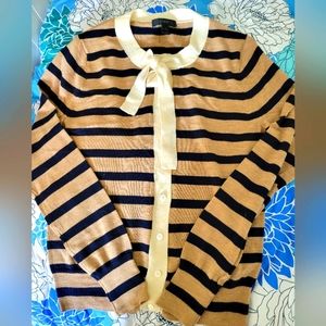 EUC bow stripe sweater